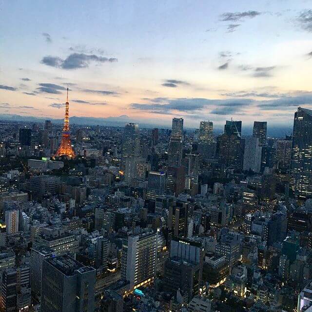 東京タワー遠くに富士山日の入りの記録w笑#景色 #東京タワー #富士山 #夜景